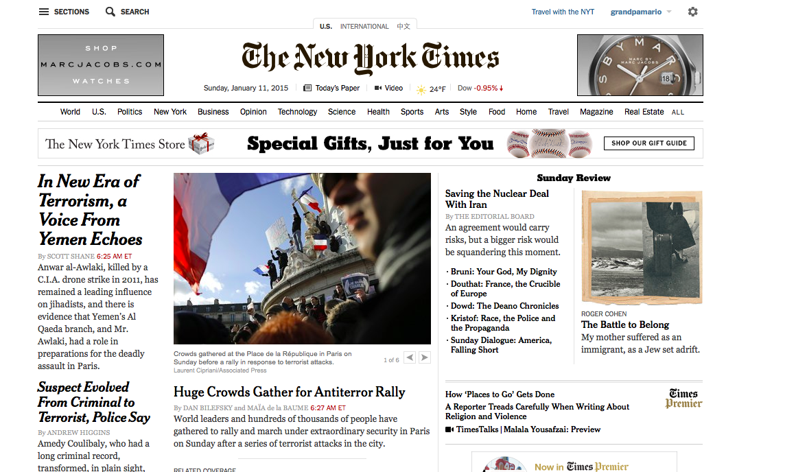 The New York Times Sunday edition: print versus digital | García Media