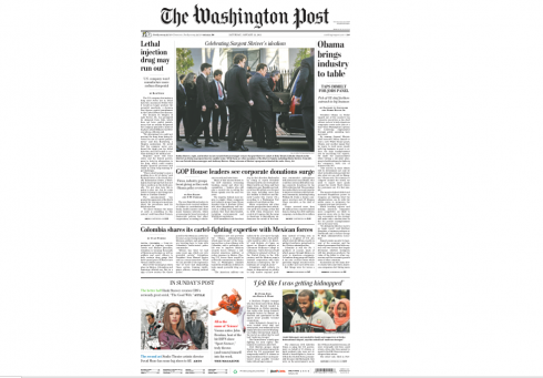 Here's The Front Page Of Today's Washington Post