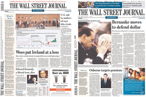 Wall Street Journal stops publishing Asian and European print