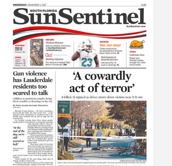 A New York terrorist attack on the front pages | García Media